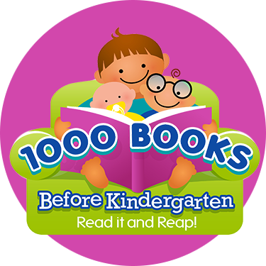 1000 Books Before Kindergarten: Read it and Reap! logo badge