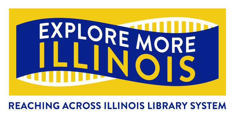 Explore More Illinois "reaching across Illinois Library System" logo