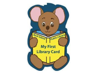 Rock Island Public Library kids card design (front)