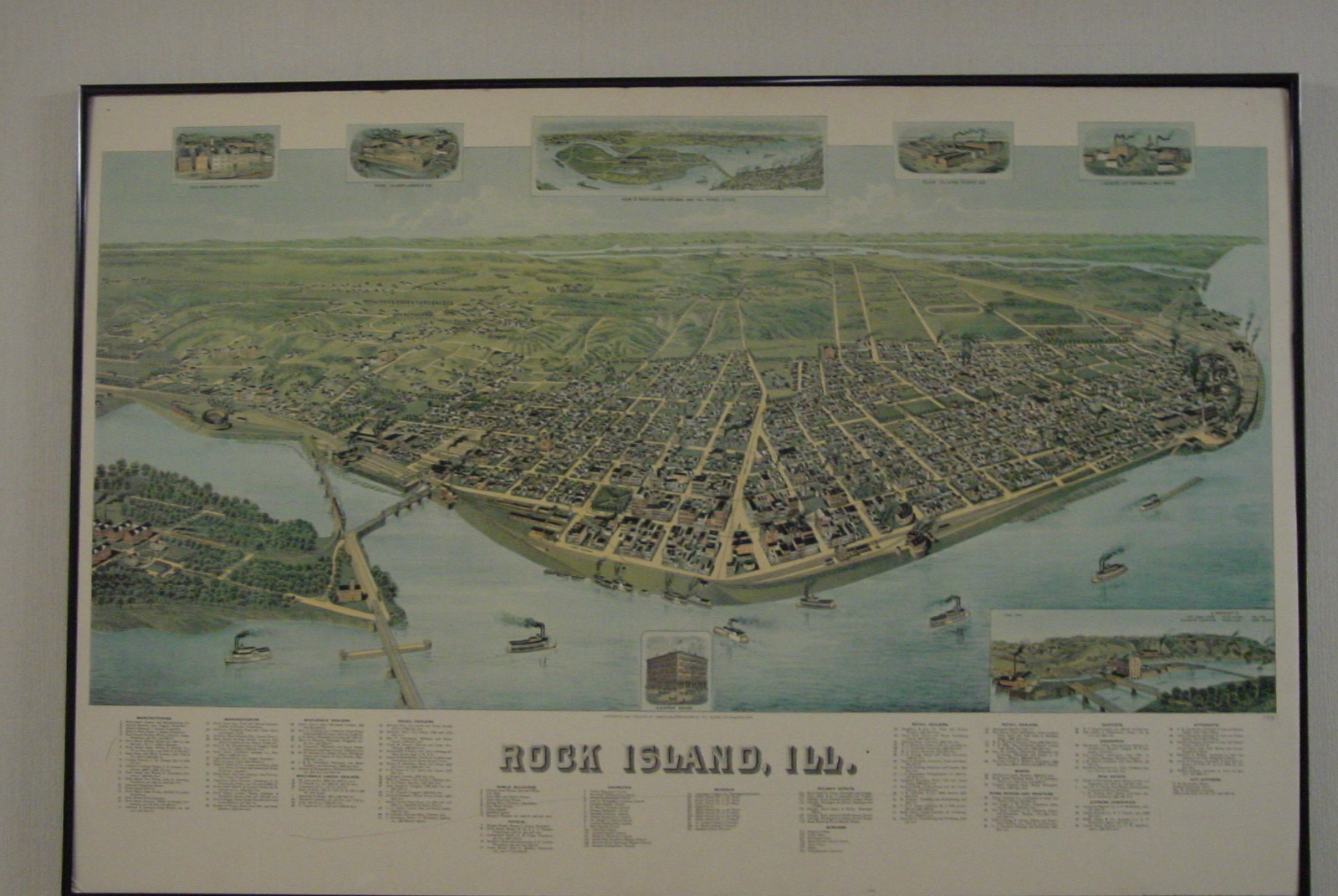 Print of historic Rock Island, IL map