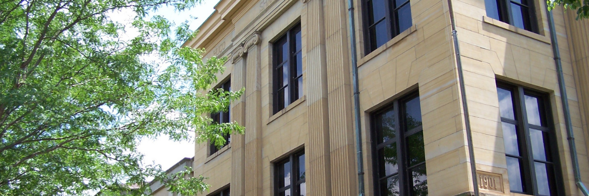 Downtown library building side view