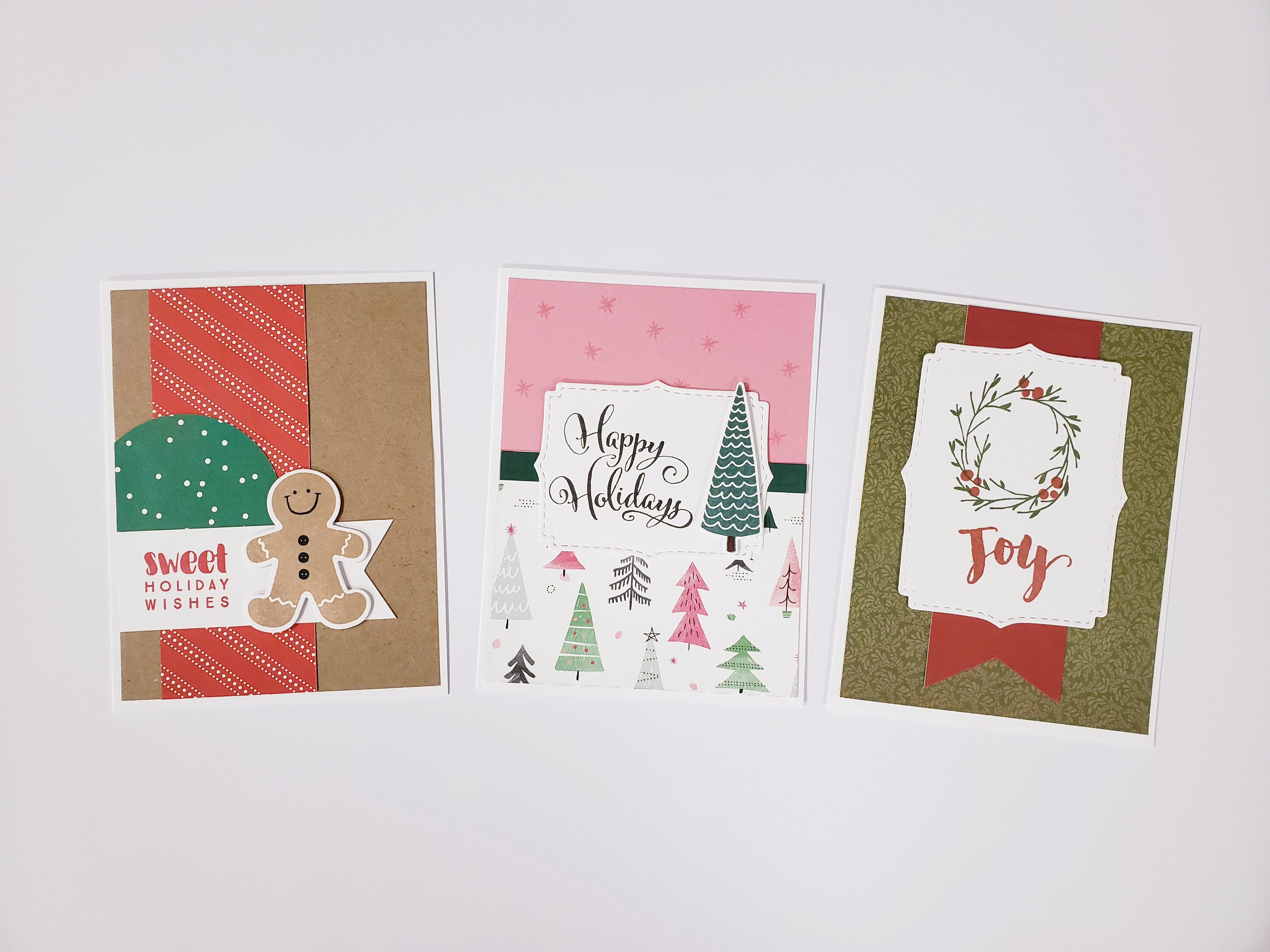 colorful handmade Christmas cards