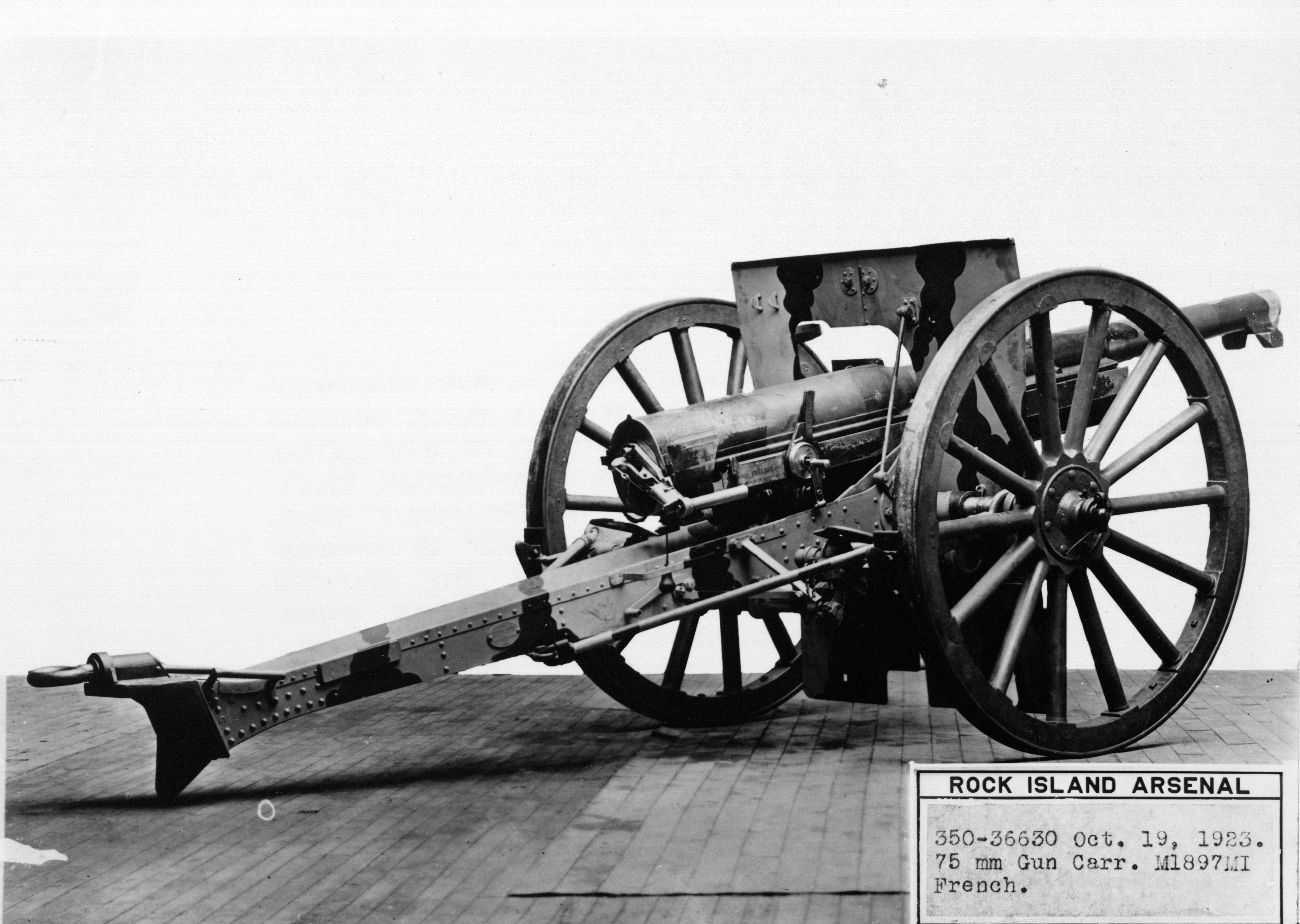 75 mm gun carriage made at Rock Island Arsenal
