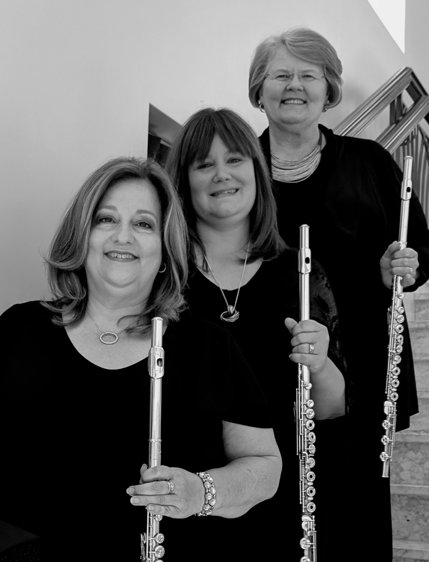 Black and white image of Grace Notes Flutes performers