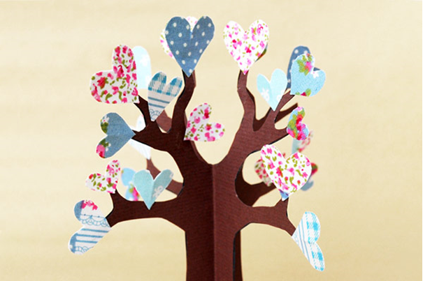 Picture of the Heart Tree - hearts attached to branches of a tree.