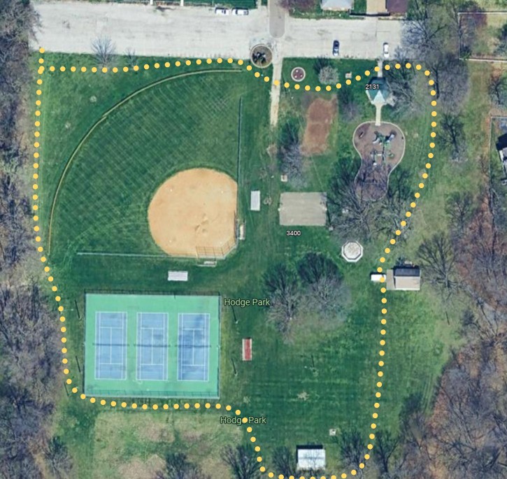 map of new Hodge Park trail, route of  lantern parade