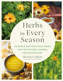 Book cover reading "Herbs in Every Season" by Bevin Cohen, featuring images of sunflowers and herbs
