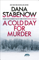Book cover reading "A Cold Day for Murder" by Dana Stabenow, featuring a wolf against a snowy, forest landscape