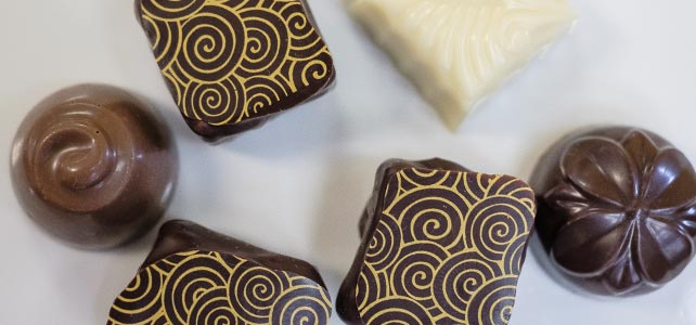 photo of handmade chocolates on a table
