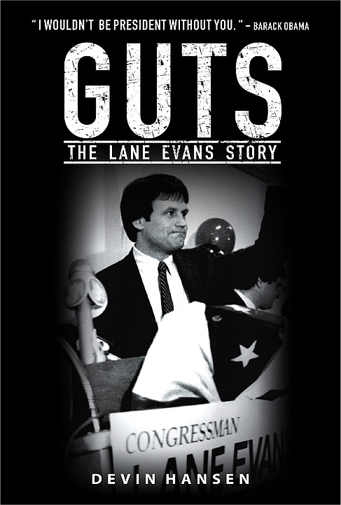 Cover of book entitled Guts: the Lane Evans Story