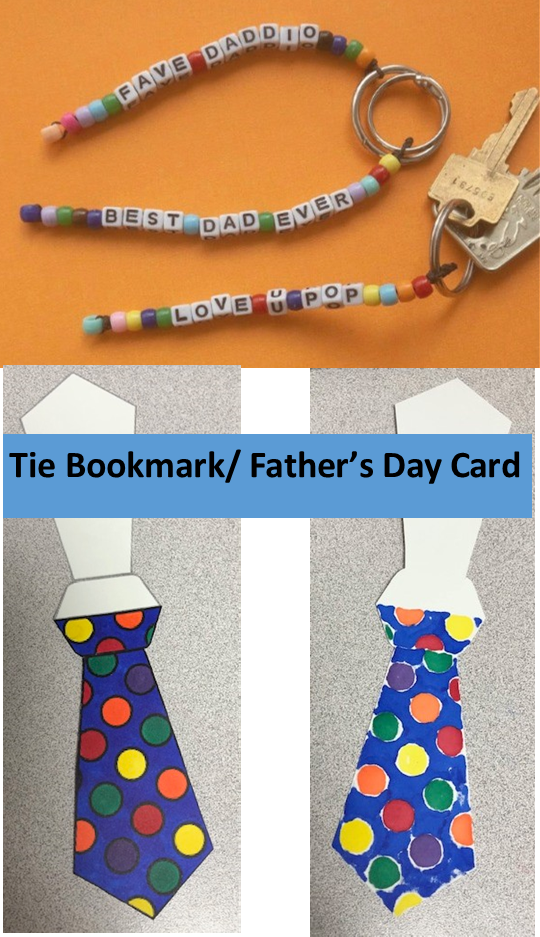 Create a Father's Day Keychain with Beads and Tie Bookmark/Card