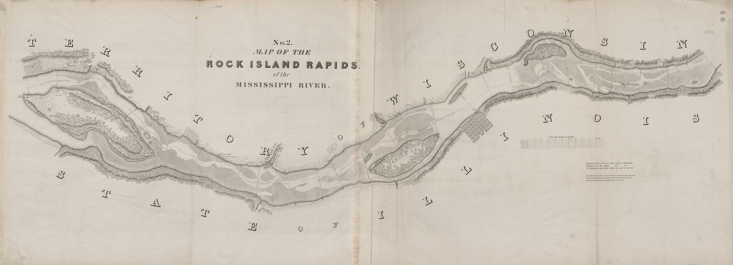 Rock Island Rapids, 1843, Credit Line: Library of Congress, Geography and Map Division.