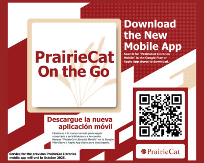 PrairieCat On the Go, Download the New Mobile App QR code to app store, Spanish translation