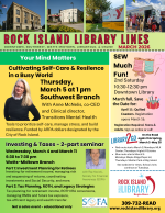 Front page of Rock Island Public Library newsletter, Library Lines 