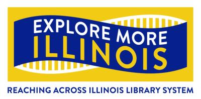 Explore More Illinois "reaching across Illinois Library System" logo