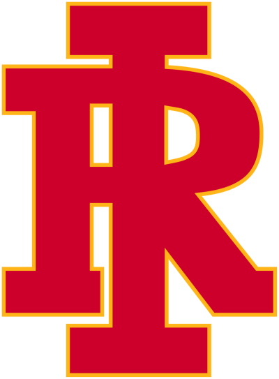 Rock Island school logo red R & I with yellow outline