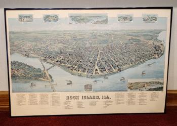 Framed print of Rock Island and Tri City map