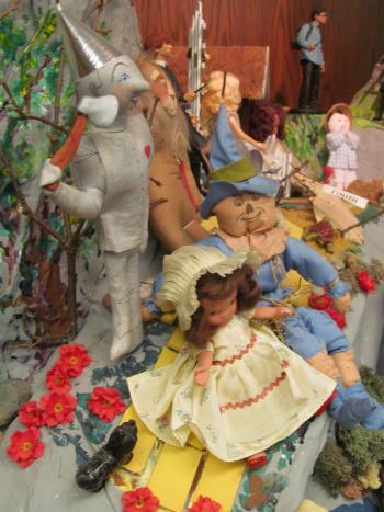 Closeup of dolls in the Story Mountain exhibit