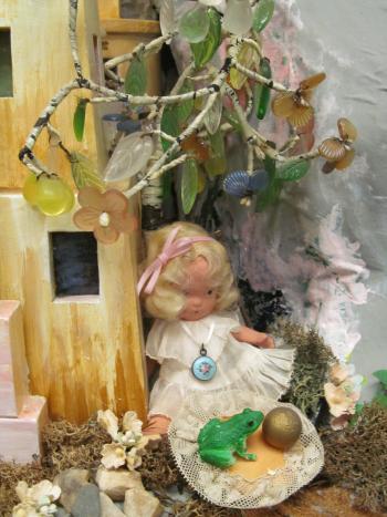 Closeup of dolls in the Story Mountain exhibit