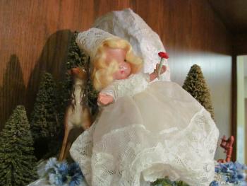 Closeup of dolls in the Story Mountain exhibit