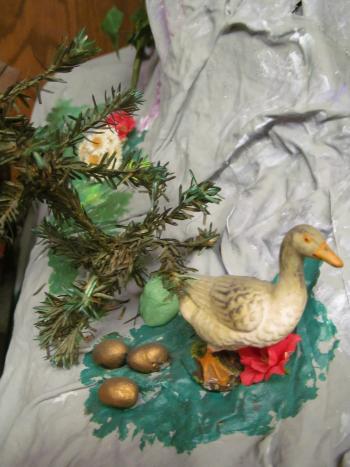 Closeup of dolls in the Story Mountain exhibit