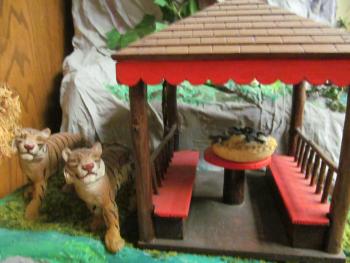 Closeup of dolls in the Story Mountain exhibit