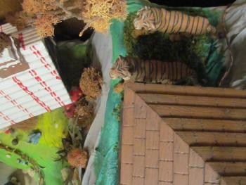 Closeup of dolls in the Story Mountain exhibit