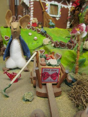 Closeup of dolls in the Story Mountain exhibit