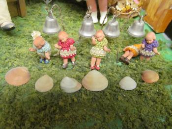 Closeup of dolls in the Story Mountain exhibit