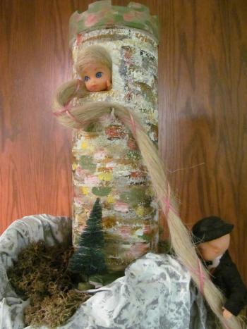 Closeup of dolls in the Story Mountain exhibit