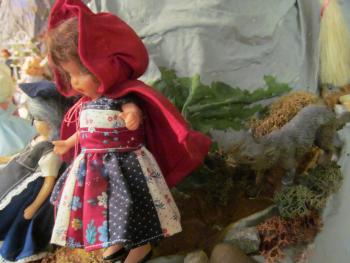 Closeup of dolls in the Story Mountain exhibit