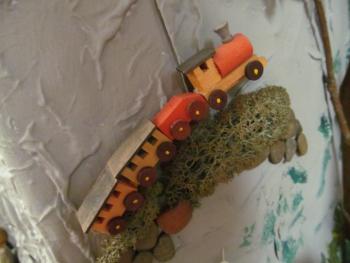 Closeup of dolls in the Story Mountain exhibit