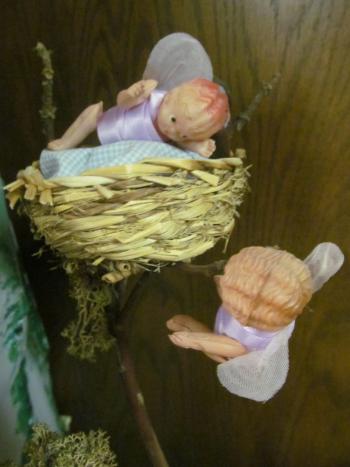 Closeup of dolls in the Story Mountain exhibit