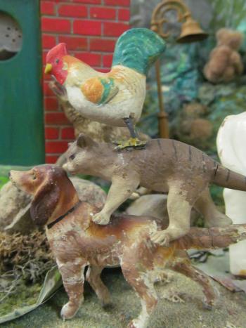 Closeup of dolls in the Story Mountain exhibit