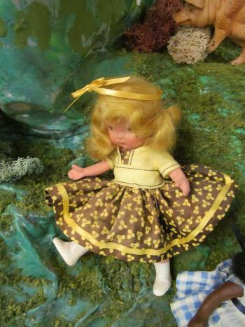 Closeup of dolls in the Story Mountain exhibit