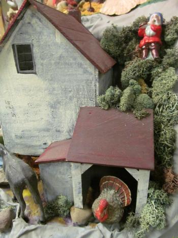 Closeup of dolls in the Story Mountain exhibit