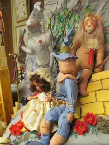 Closeup of dolls in the Story Mountain exhibit