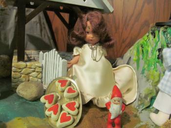 Closeup of dolls in the Story Mountain exhibit