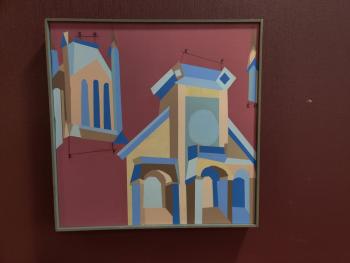 painting of church building