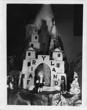 Fairyland castle and figurines as part of historic RIPL children's library Fairyland display