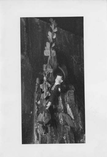 Jack figurine on beanstalk as part of historic RIPL children's library Fairyland display