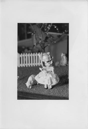 Bo Peep and sheep figurines as part of historic RIPL children's library Fairyland display