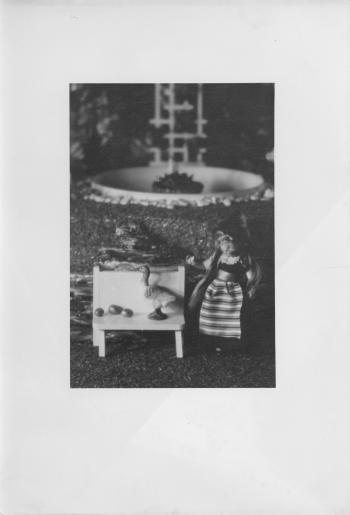 Mother Goose figurine as part of historic RIPL children's library Fairyland display