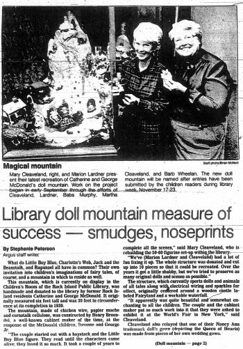 Image of 1986 Story Mountain article (page 1)