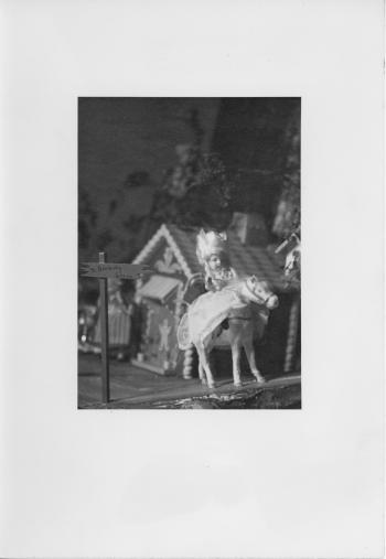 "Fine lady upon a white horse" figurine as part of historic RIPL children's library Fairyland display