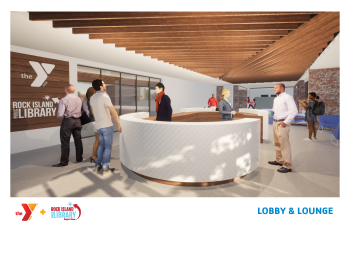 Architectural rendering of new Watts-Midtown branch lobby and lounge