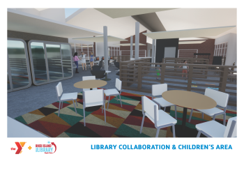 Architectural rendering of new Watts-Midtown branch collaboration and children's area