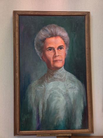 Ellen Gale portrait in wooden frame