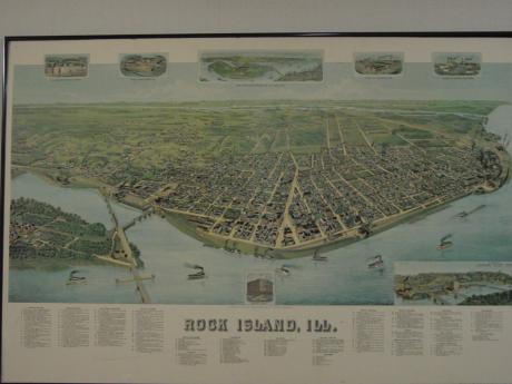 Print of historic Rock Island, IL map