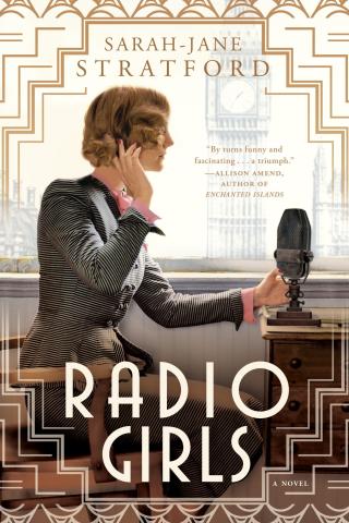 Book cover with women talking on radio